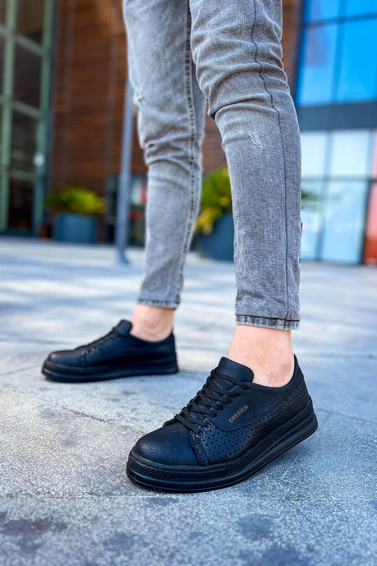 CH043 Men's Unisex Full Black Casual Shoes - STREETMODE™