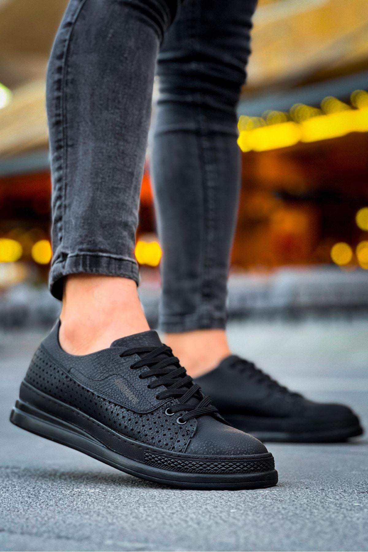 CH043 Men's Unisex Full Black Casual Shoes - STREETMODE™