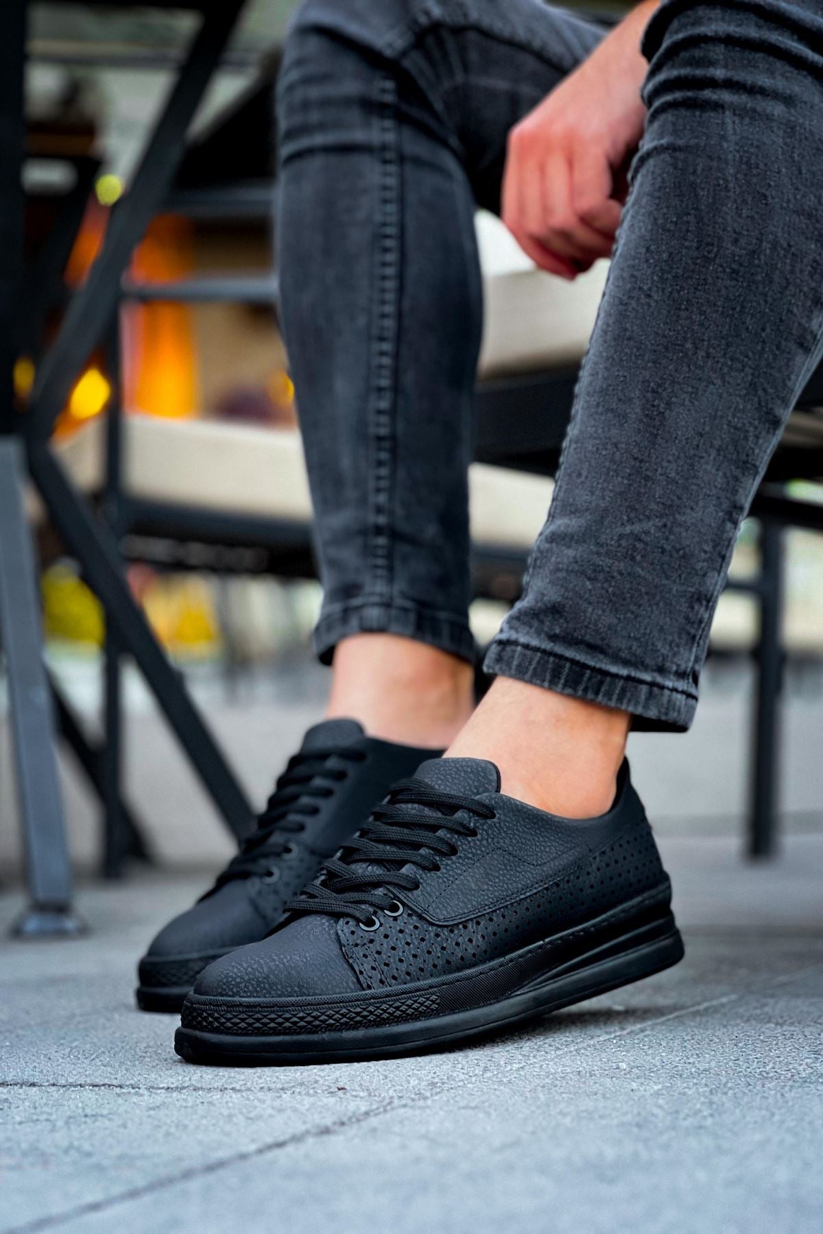 CH043 Men's Unisex Full Black Casual Shoes - STREETMODE™