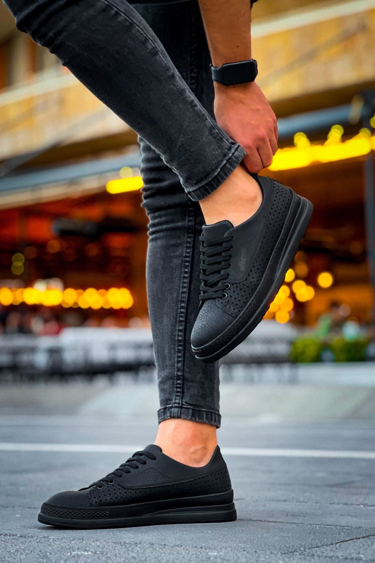 CH043 Men's Unisex Full Black Casual Shoes - STREETMODE™