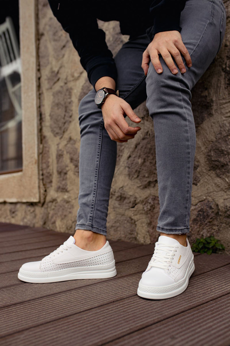 CH043 Men's Unisex Full White Casual Shoes - STREETMODE™