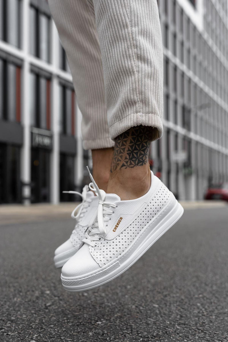 CH043 Men's Unisex Full White Casual Shoes - STREETMODE™