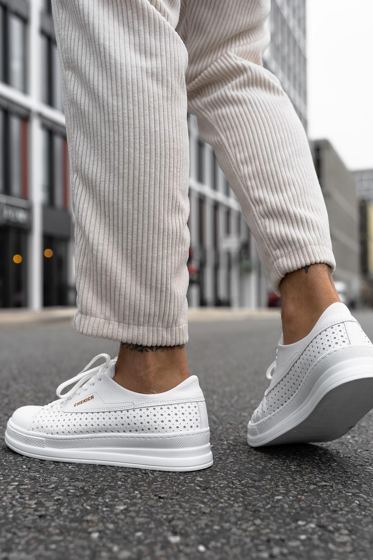 CH043 Men's Unisex Full White Casual Shoes - STREETMODE™