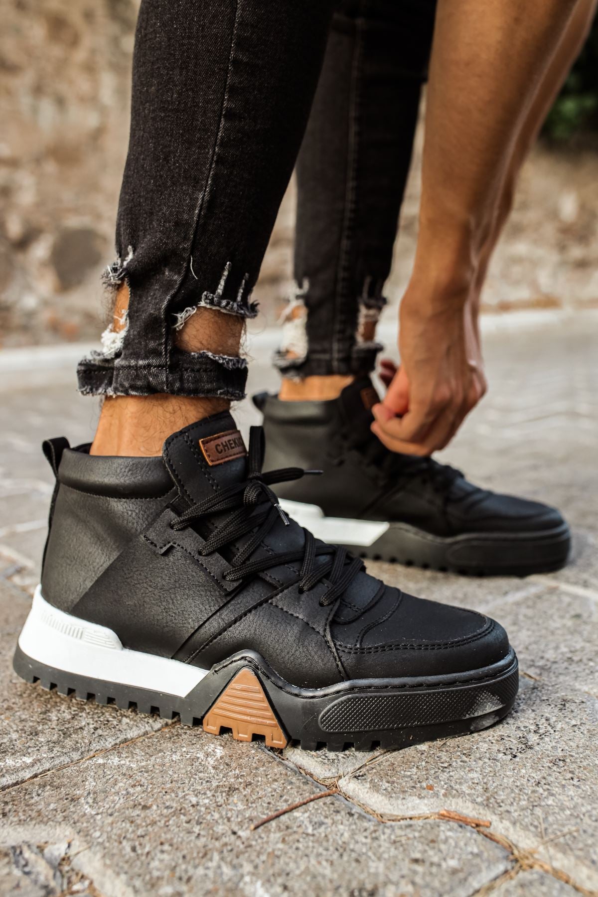 CH057 SBT Men's Sneaker Boots BLACK / BLACK - STREETMODE™