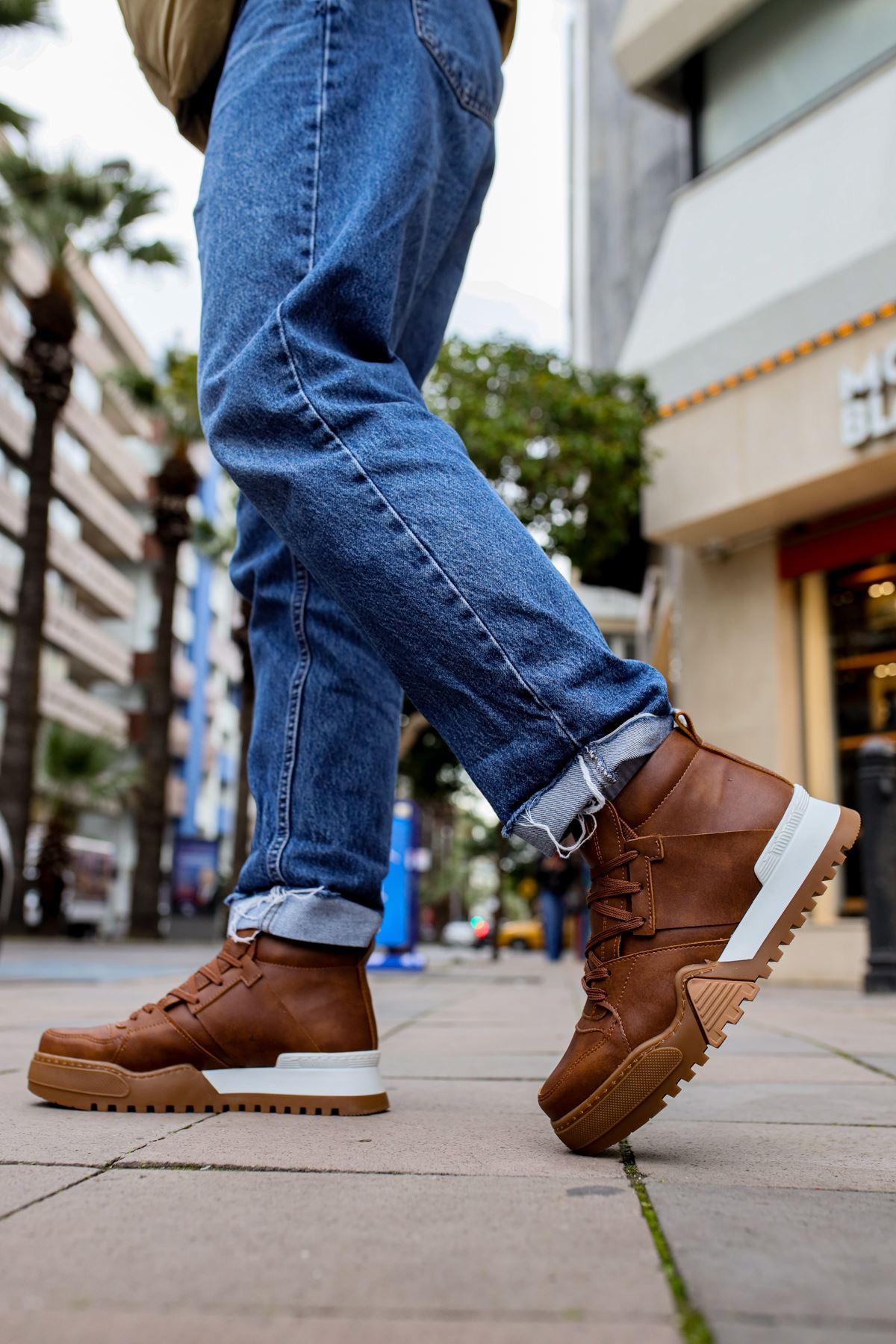 CH057 WS  Men's Sneaker Boots BROWN - STREETMODE™