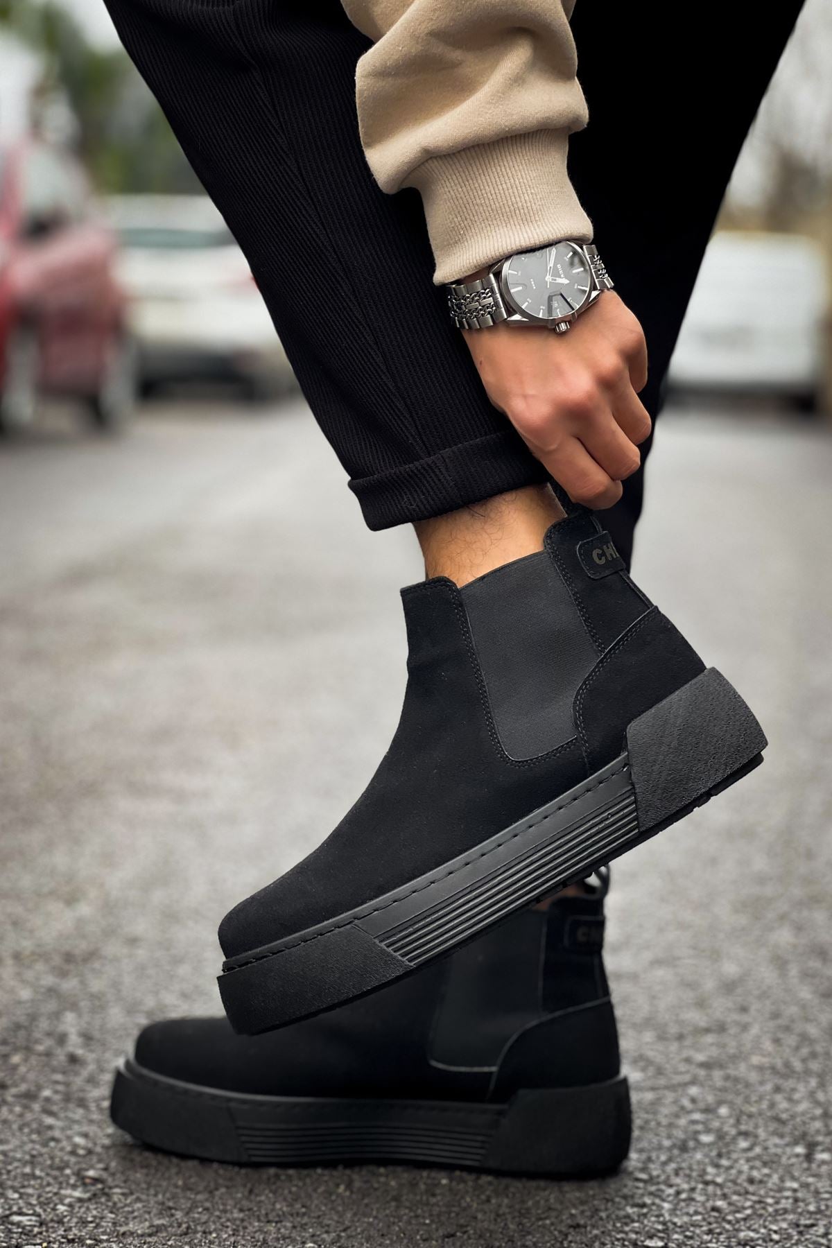 CH069 Suede Men's Boots BLACK - STREETMODE™