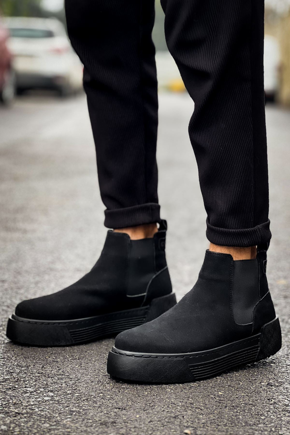 CH069 Suede Men's Boots BLACK - STREETMODE™