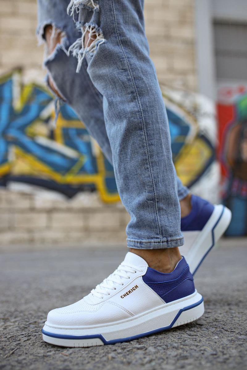 CH075 Men's Unisex White-Blue Casual Sneaker Sports Shoes - STREETMODE™