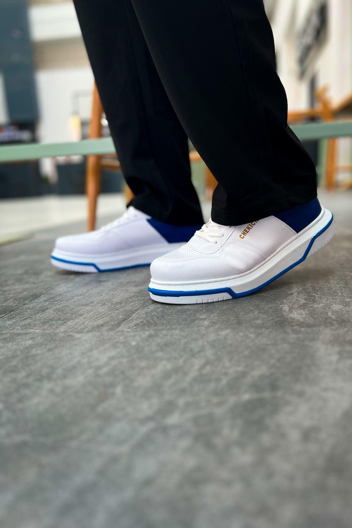 CH075 Men's Unisex White-Blue Casual Sneaker Sports Shoes - STREETMODE™