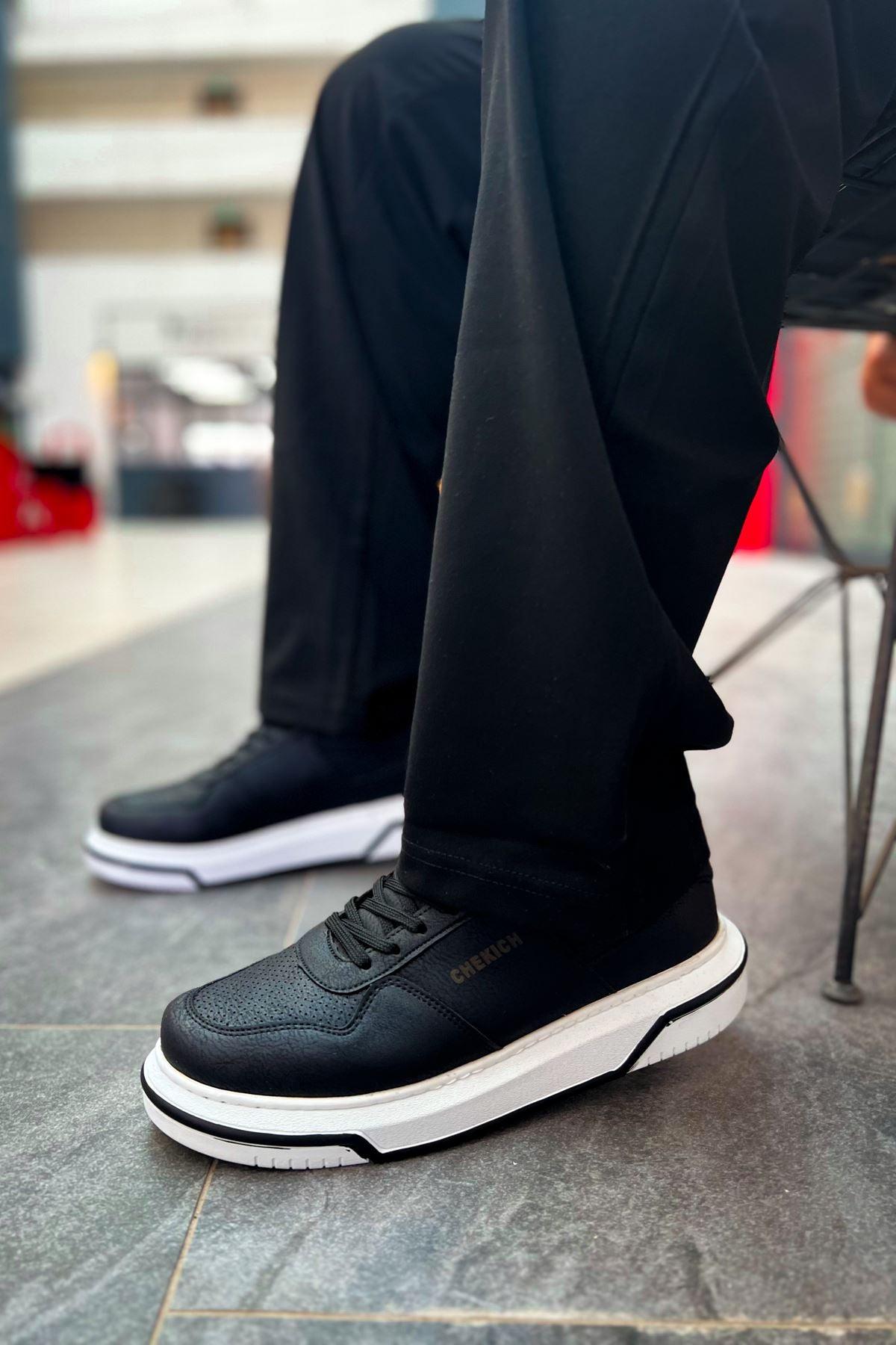 CH075 SilkRoad White Sole Men's Unisex Shoes BLACK - STREETMODE™