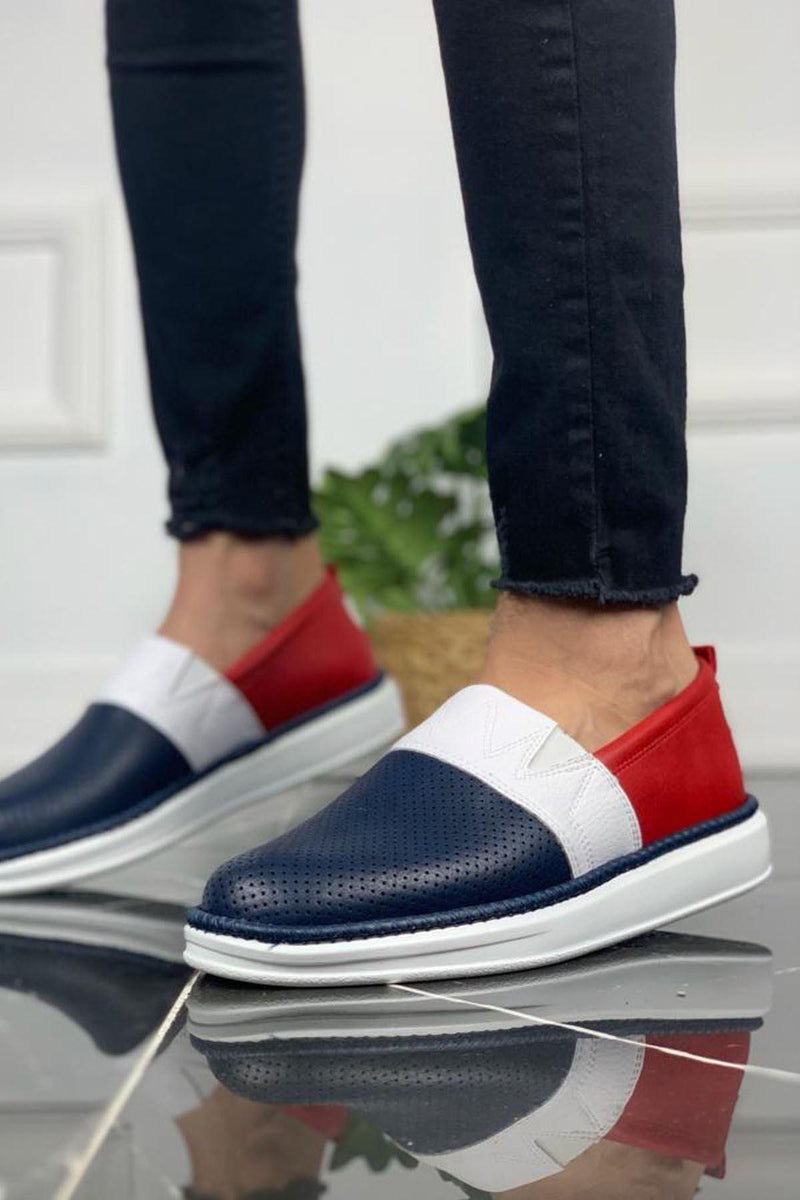 CH091 RBT Brecon Men's Shoes NAVY BLUE / WHITE / RED - STREETMODE™