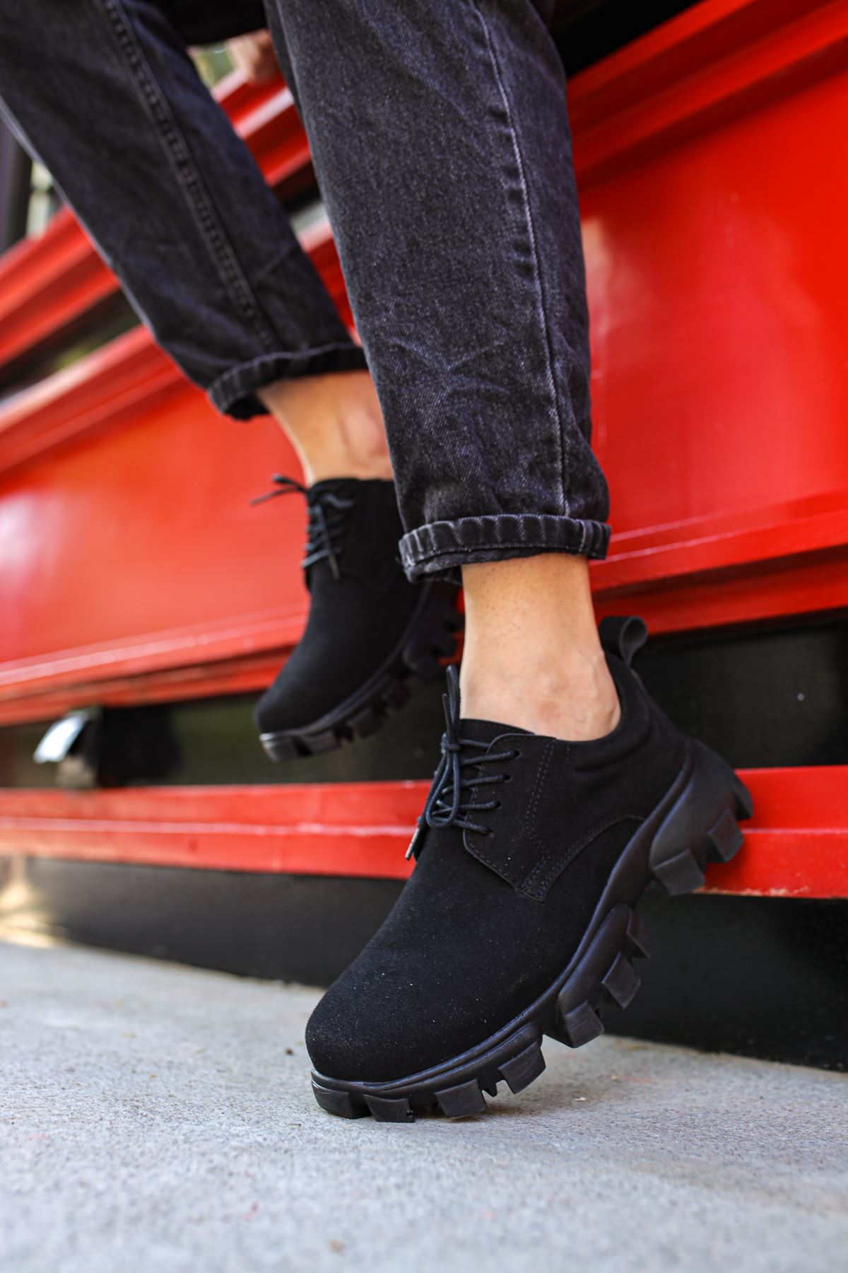 CH093 Suede ST Men's-Unisex  Shoes BLACK - STREETMODE™