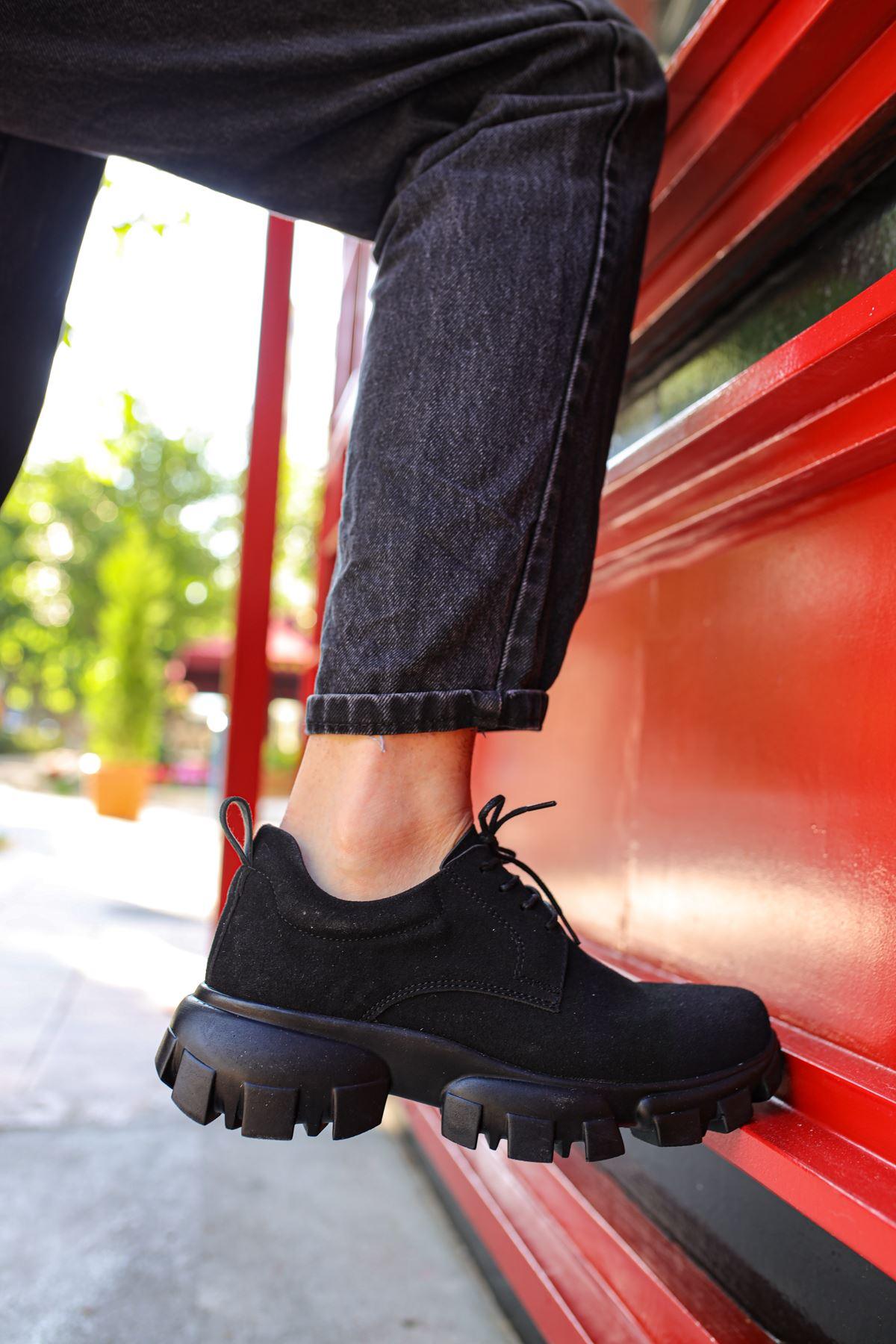 CH093 Suede ST Men's-Unisex  Shoes BLACK - STREETMODE™