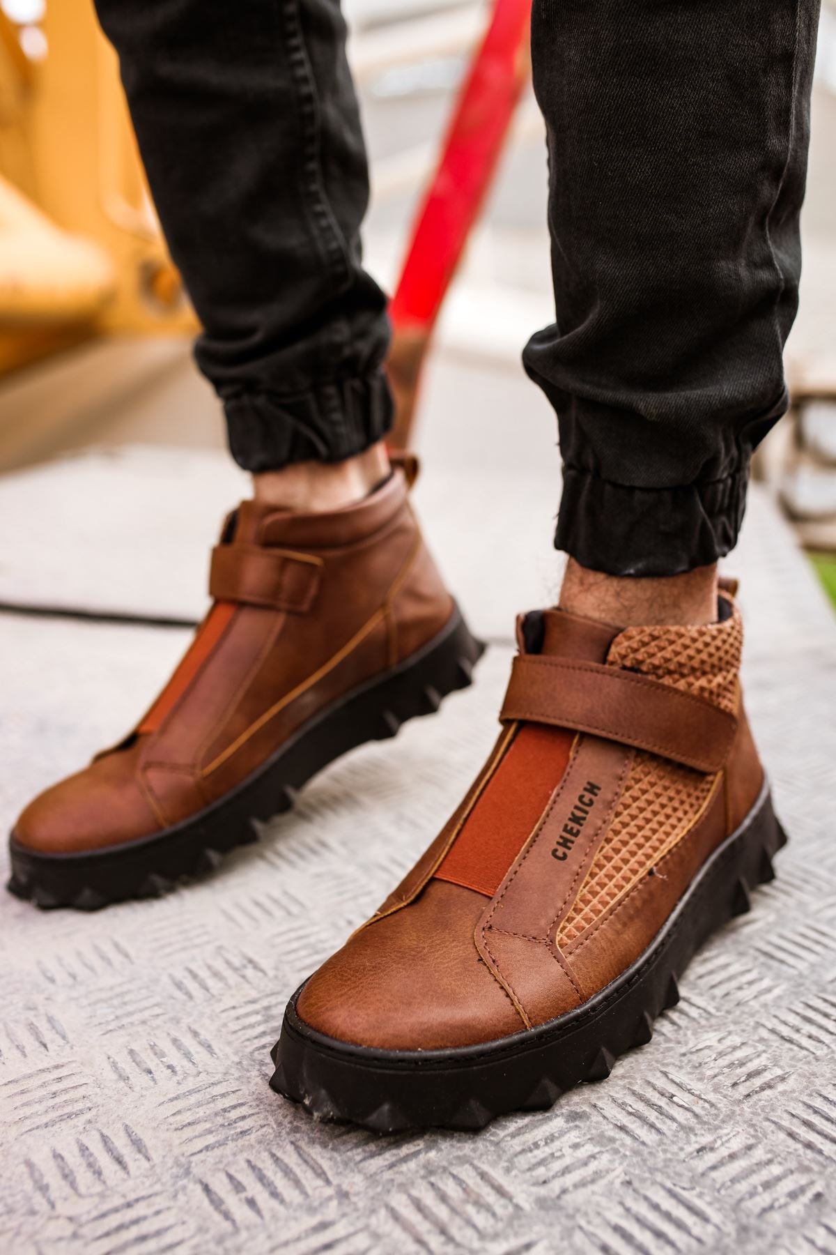 CH103 Men's Brown-Black Sole Casual Sneaker Boots - STREETMODE™