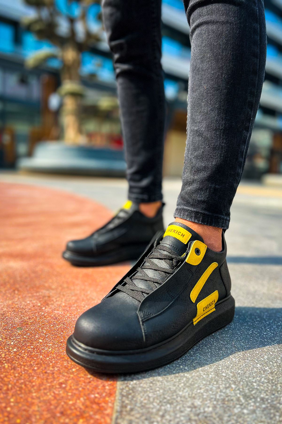 CH131 GST Frogner Men's Boots BLACK - YELLOW - STREETMODE™