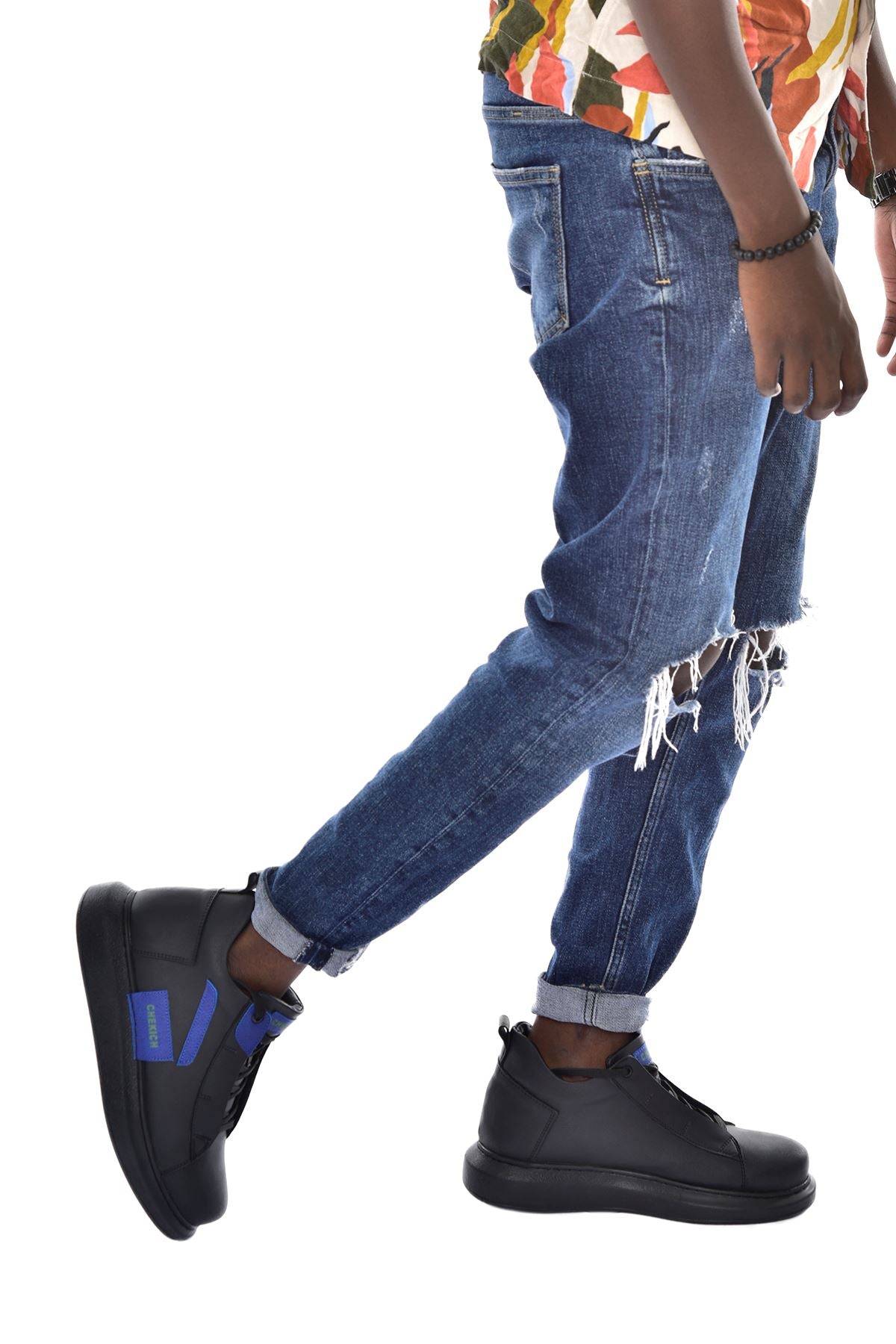 CH131 men's shoes sneakers Garni ST BLACK/SAX BLUE - STREETMODE™