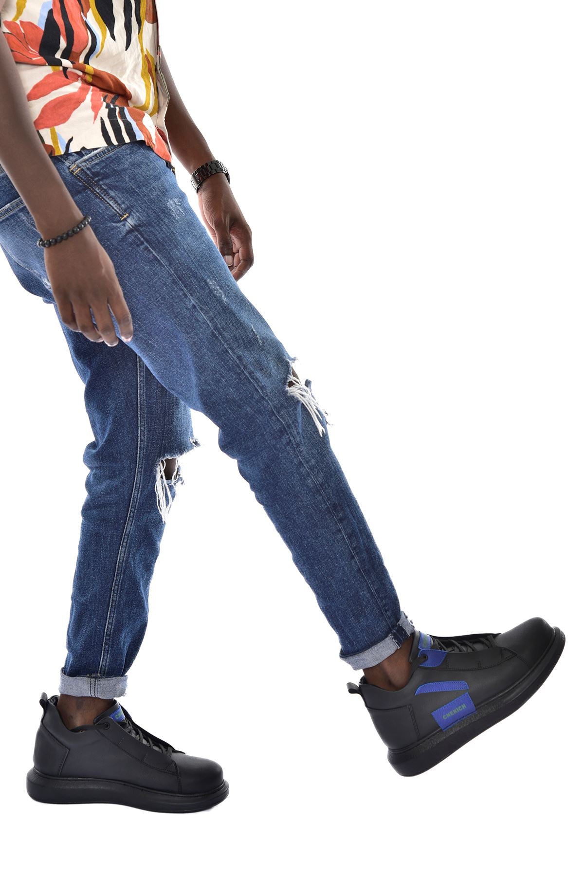 CH131 men's shoes sneakers Garni ST BLACK/SAX BLUE - STREETMODE™