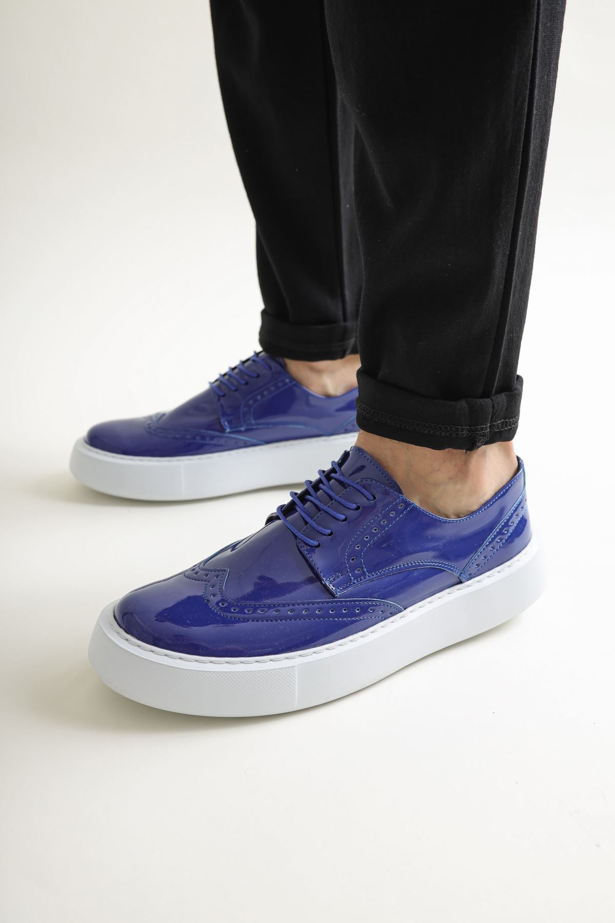CH149 BT Patent Leather Men's Sneaker Casual Shoes - STREETMODE™