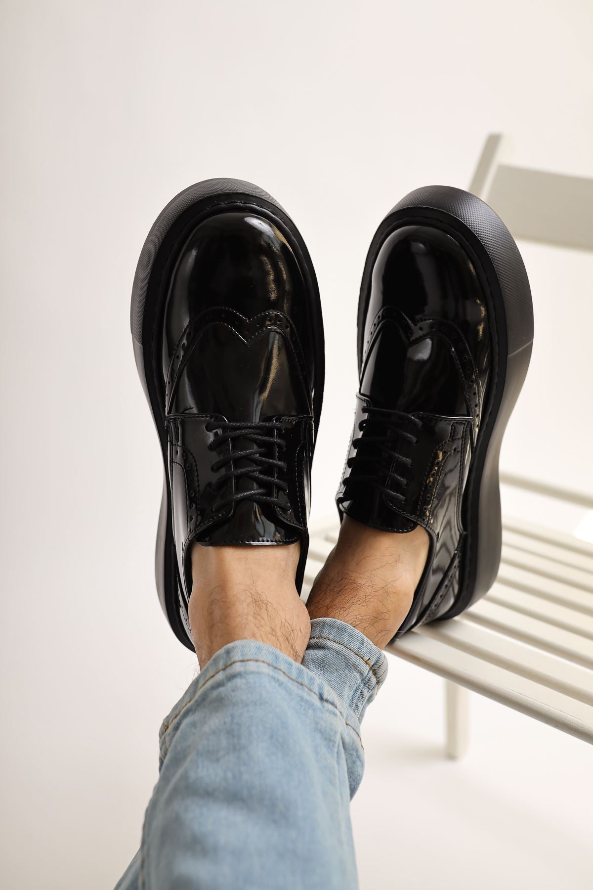 CH149 ST Patent Leather Men's Shoes BLACK - STREETMODE™