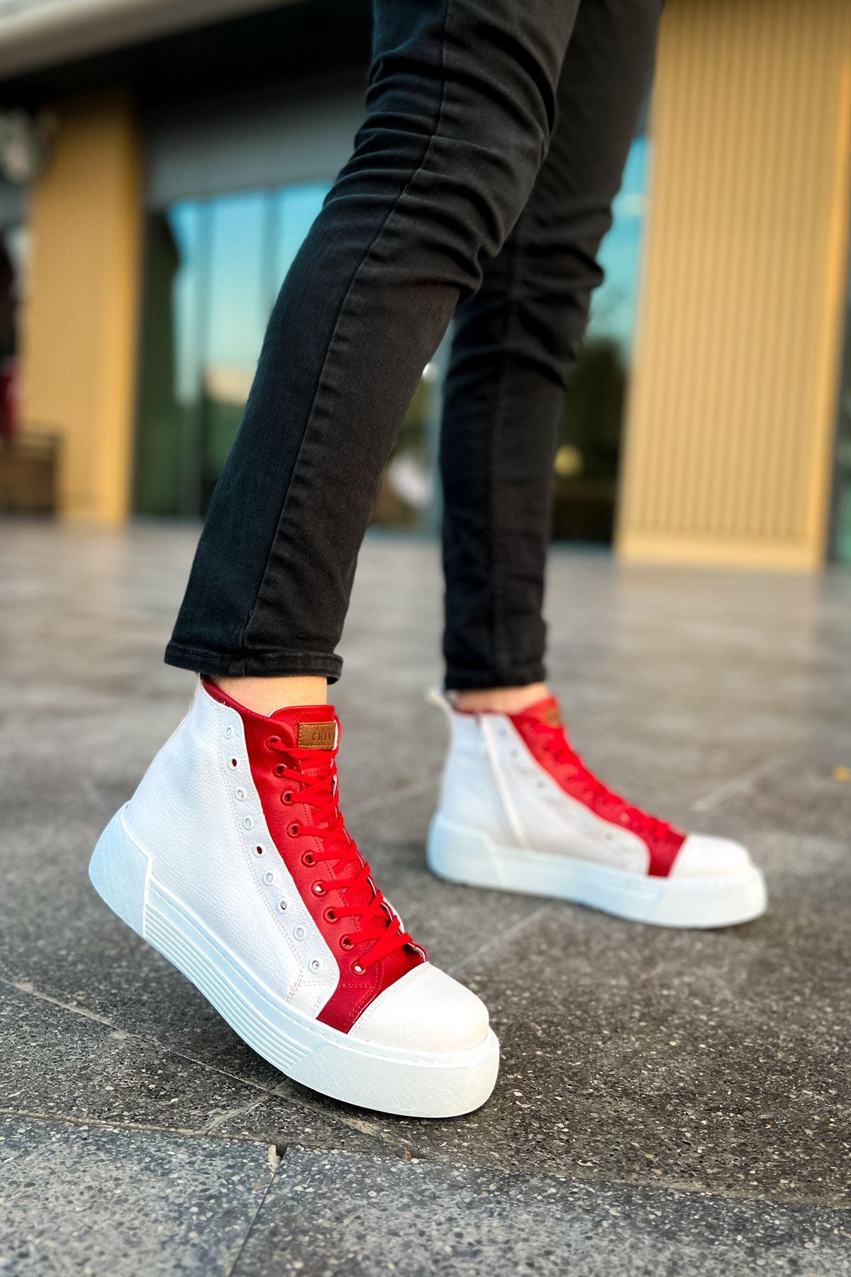 CH167 GBT Blazer Men's Boots WHITE / RED - STREETMODE™