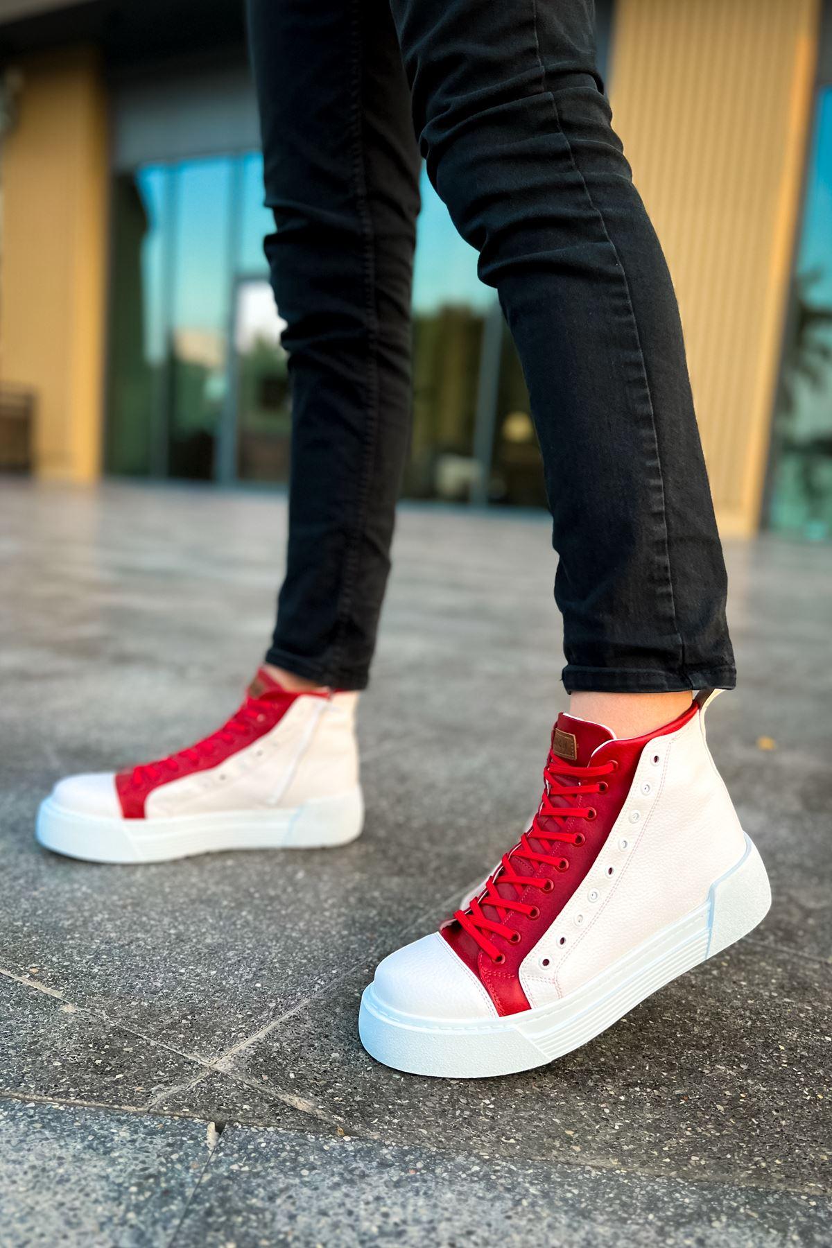 CH167 GBT Blazer Men's Boots WHITE / RED - STREETMODE™