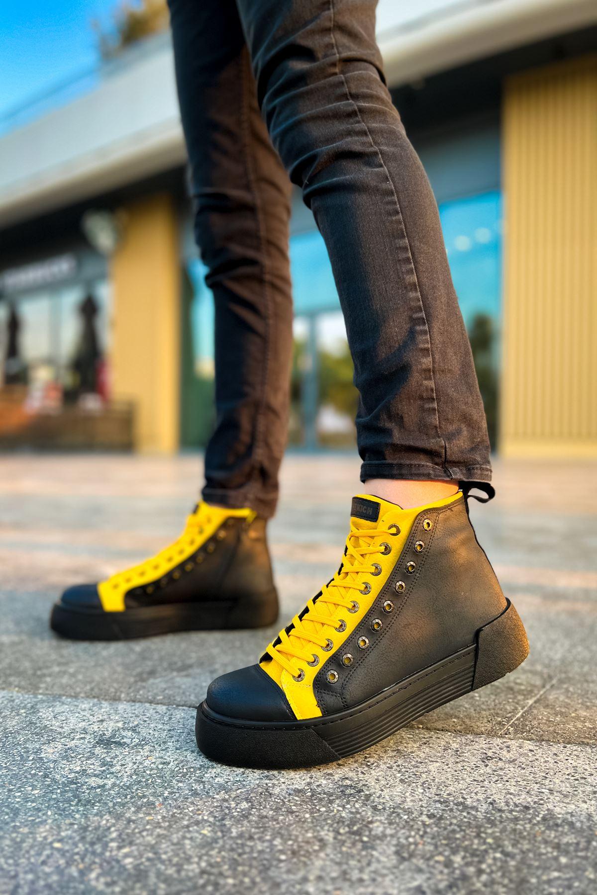 CH167 ST Men's Boots BLACK - YELLOW - STREETMODE™