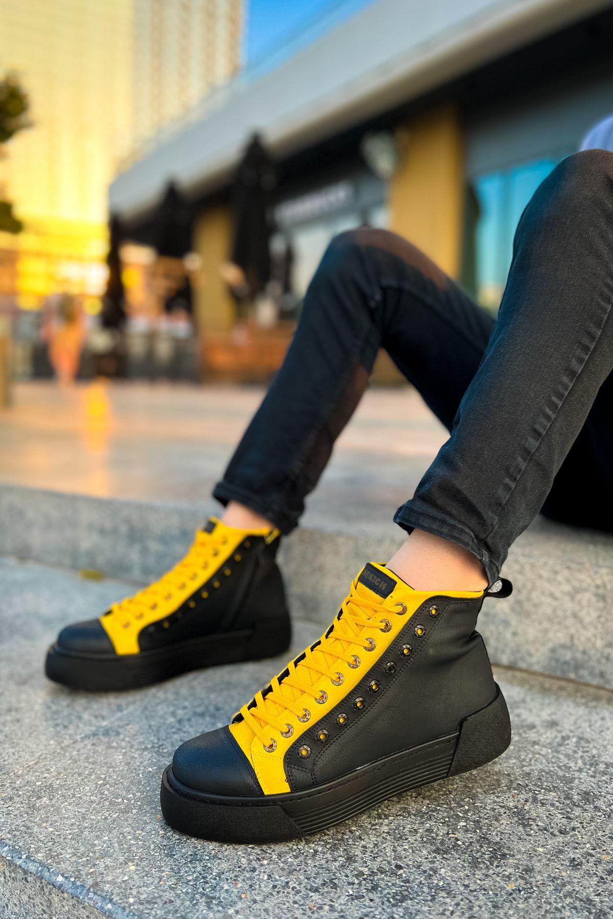 CH167 ST Men's Boots BLACK - YELLOW - STREETMODE™