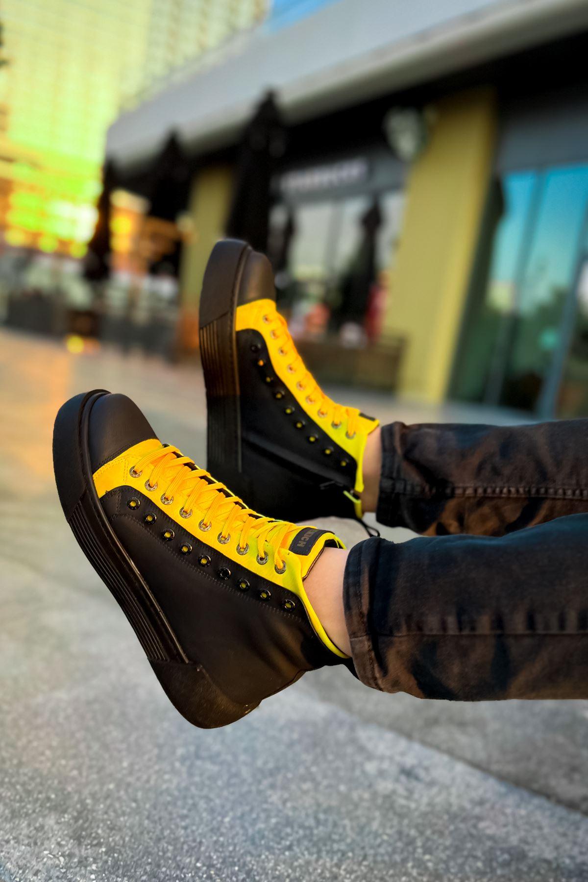 CH167 ST Men's Boots BLACK - YELLOW - STREETMODE™