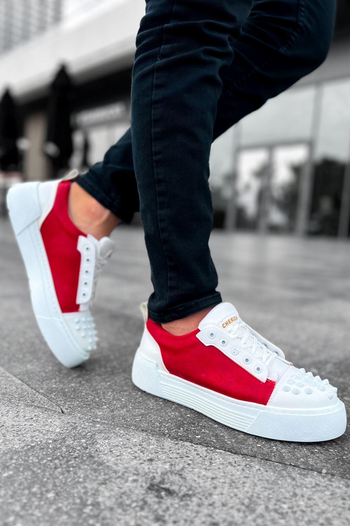 CH169 BT Men's Shoes WHITE / RED - STREETMODE™