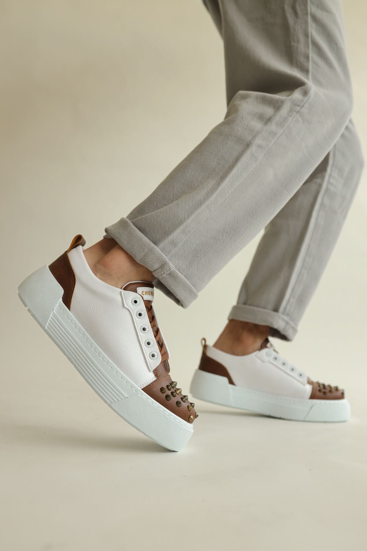 CH169 BT Men's Shoes WHITE/TAN - STREETMODE™