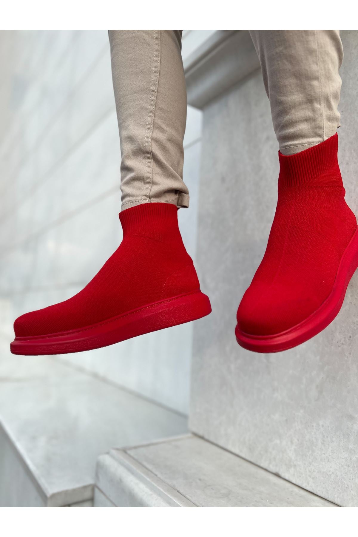 CH207 B.Knitwear RRT Men's Shoes sneakers boot RED - STREETMODE™