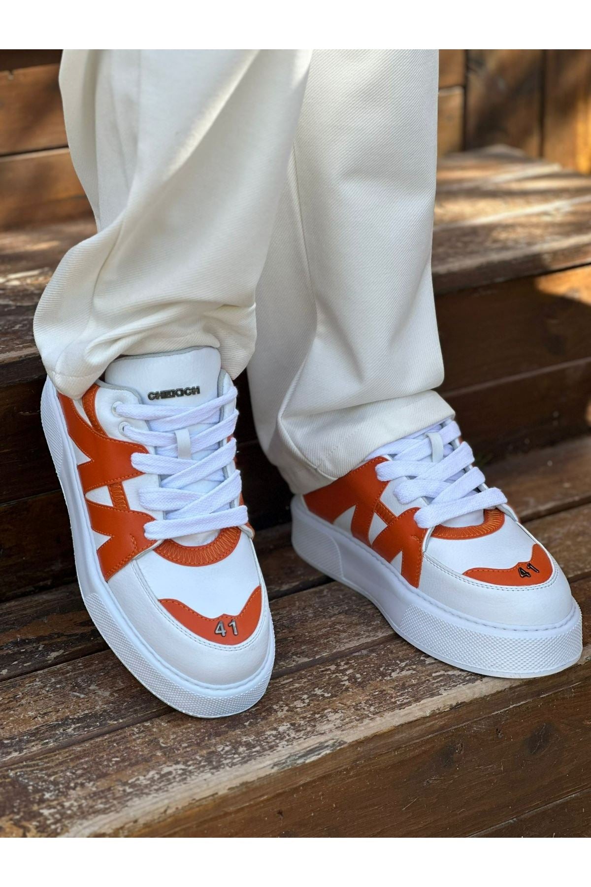 CH2407 CBT Star-X Men's Sneakers White/Orange - STREETMODE™