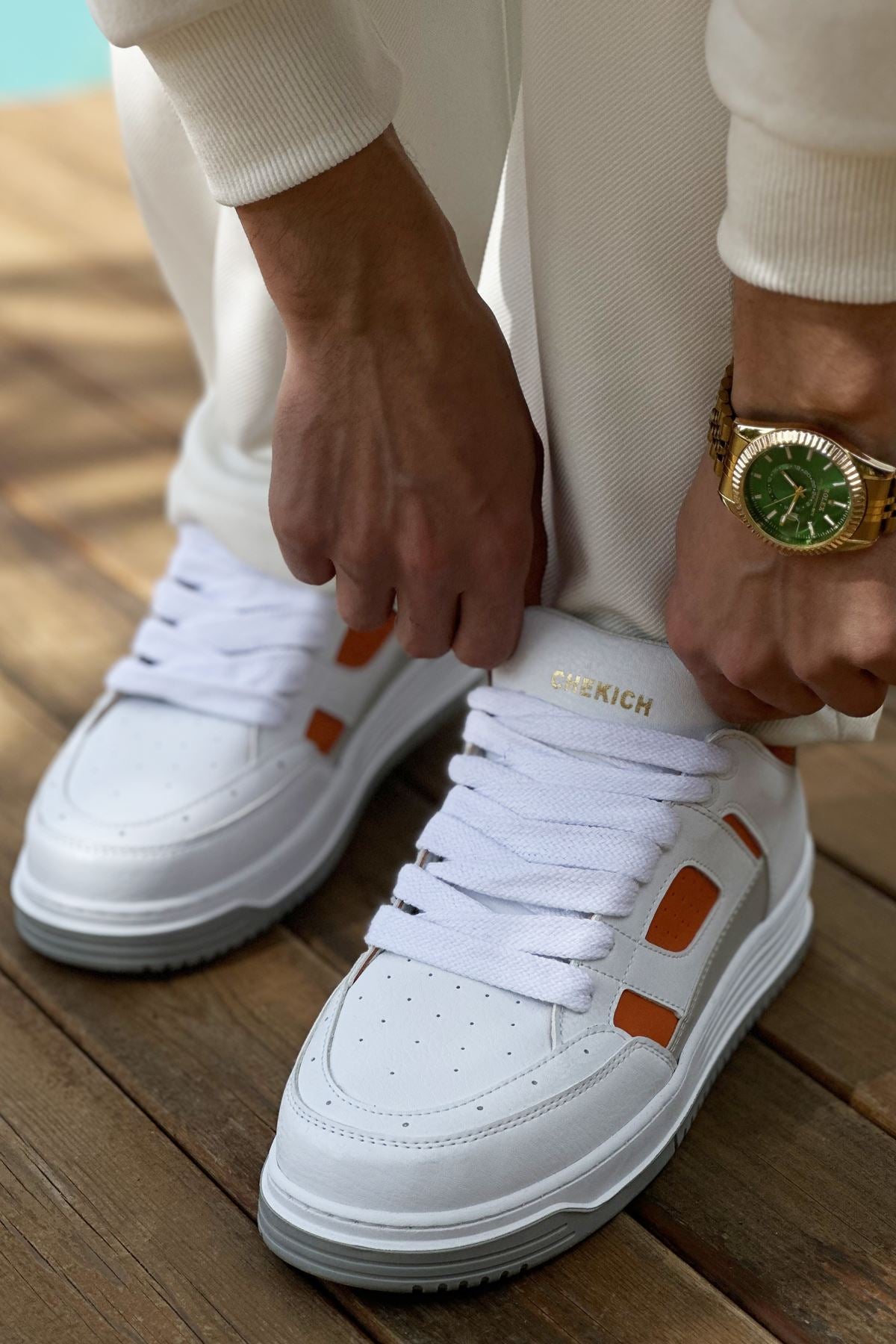 CH2410 CBT Avax Men's Sports Shoes White/Orange - STREETMODE™