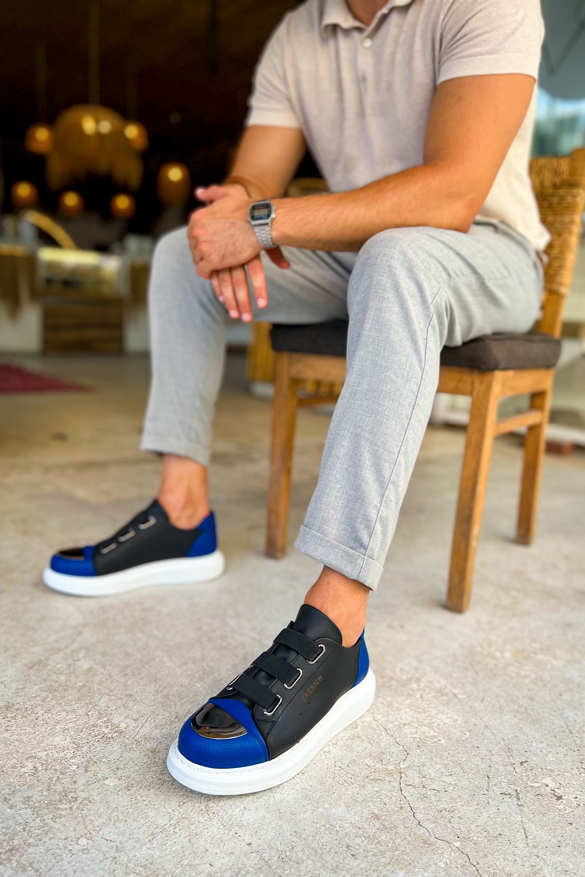 CH251 GBT Mirror Furry Men's Shoes BLACK/SAX BLUE - STREETMODE™