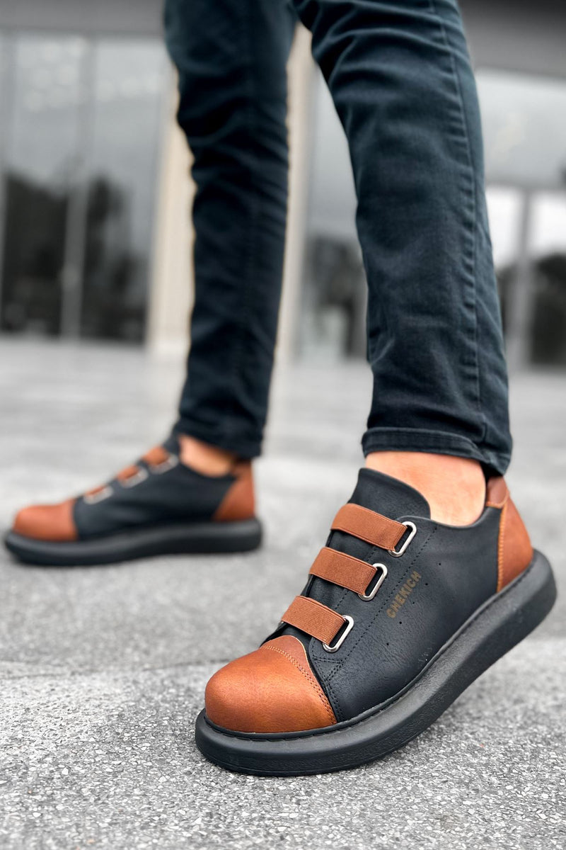 CH253 CST Man's Casual Sneakers Shoes BLACK/Brown - STREETMODE™
