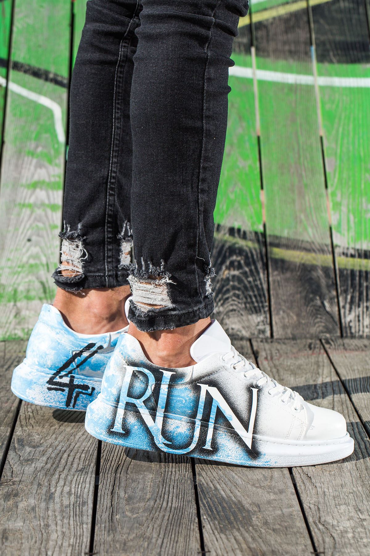 CH254 BT Men's Unisex Sneakers Shoes 418 Blue RUN - STREETMODE™