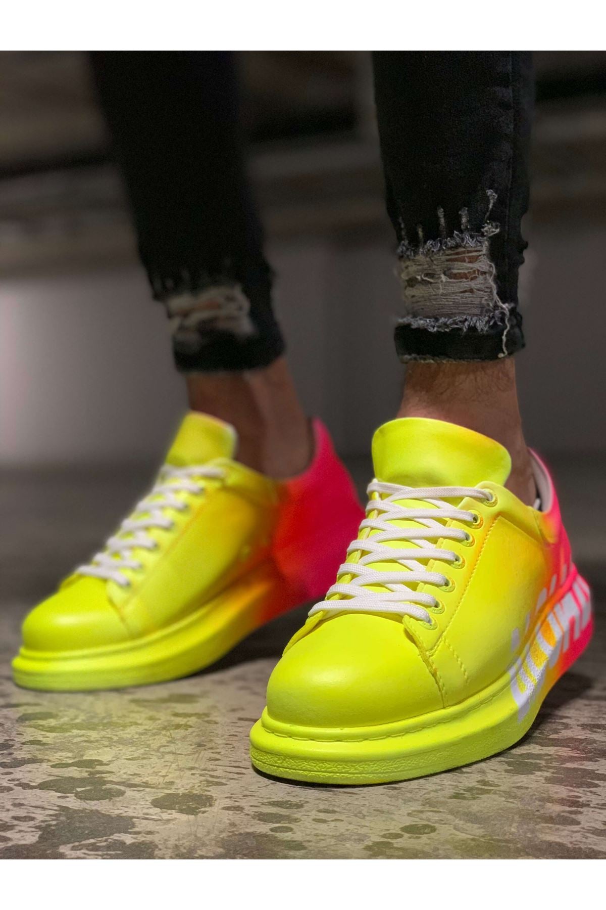 CH254 BT Yellow / Orange Men's Unisex Sneakers - STREETMODE™