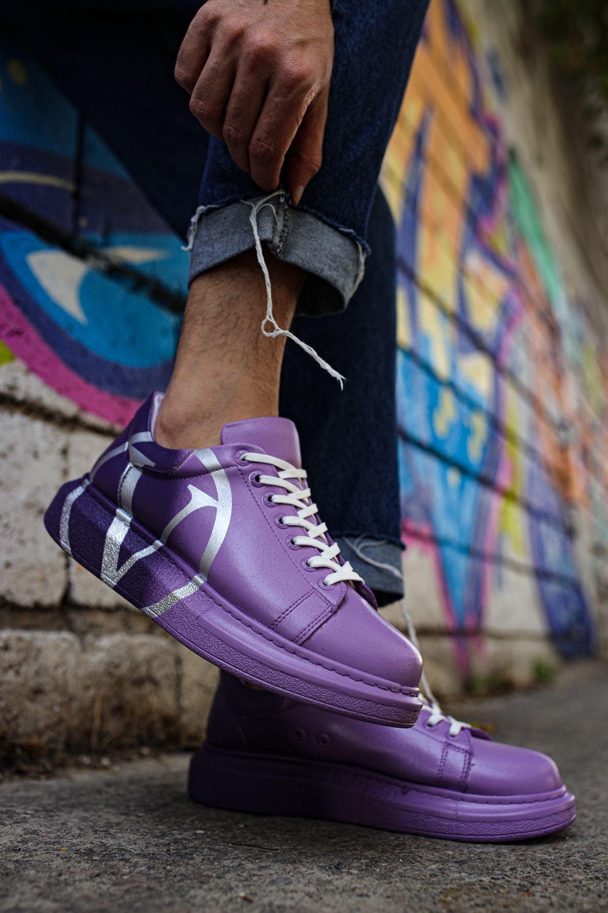 CH254 Men's Sport Sneakers Shoes PURPLE/ DARK PURPLE - STREETMODE™