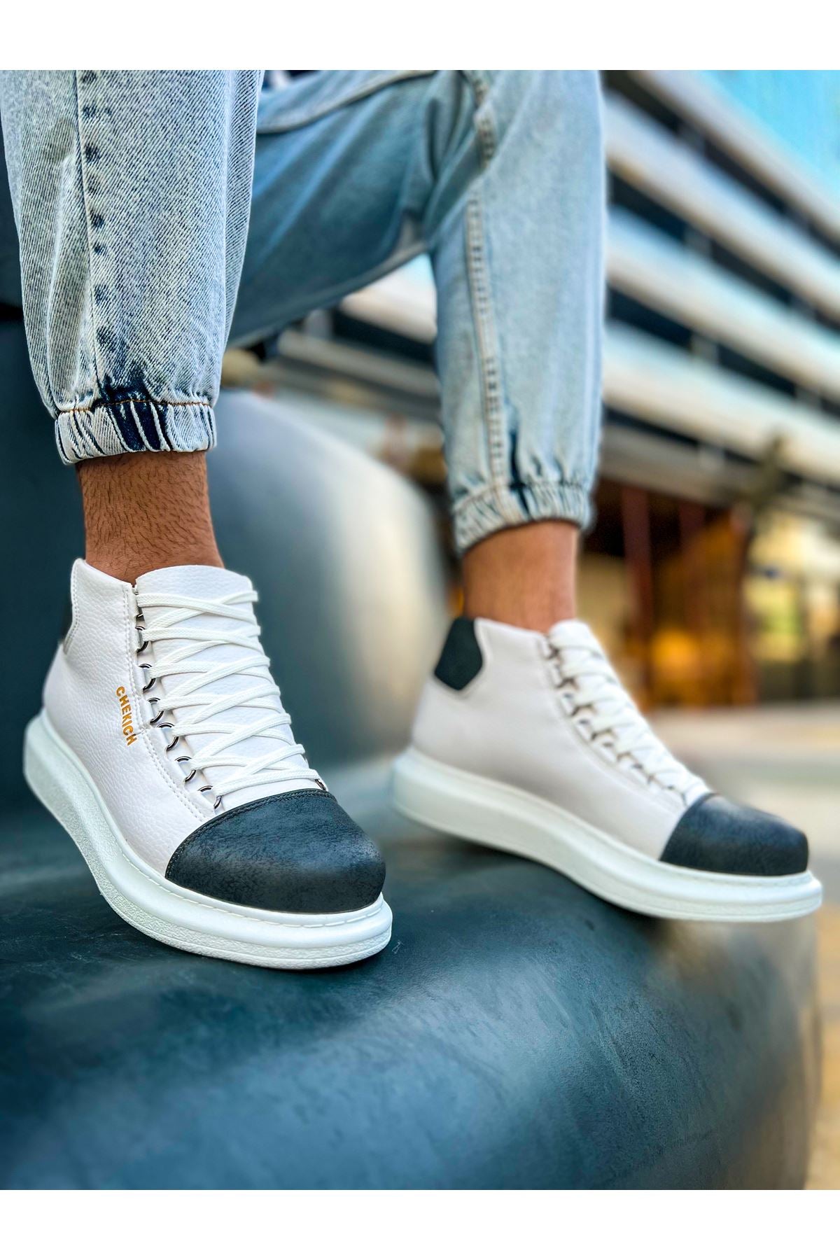 CH258 GBT Roma Colourful Men's Boots WHITE/ANTHRACITE - STREETMODE™