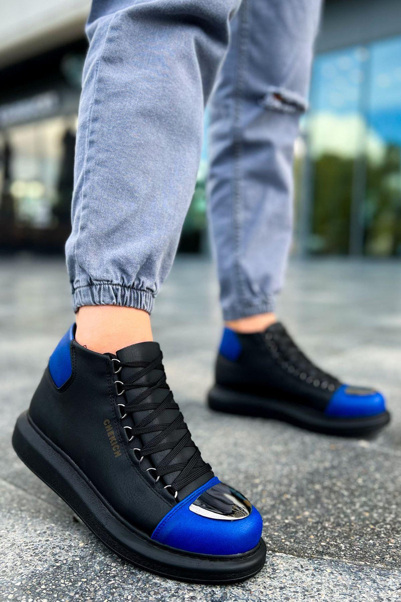 CH267 GST Roma Mirror Men's Boots BLACK/SAX BLUE - STREETMODE™