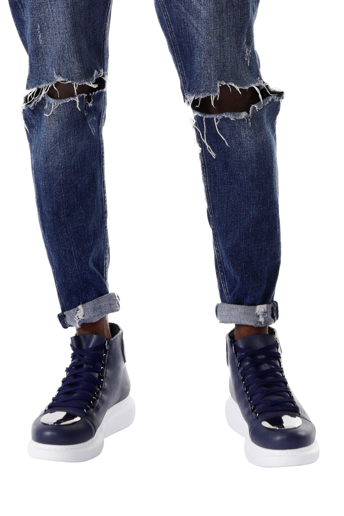 CH267 Men's shoes sneakers Boots BLUE - STREETMODE™