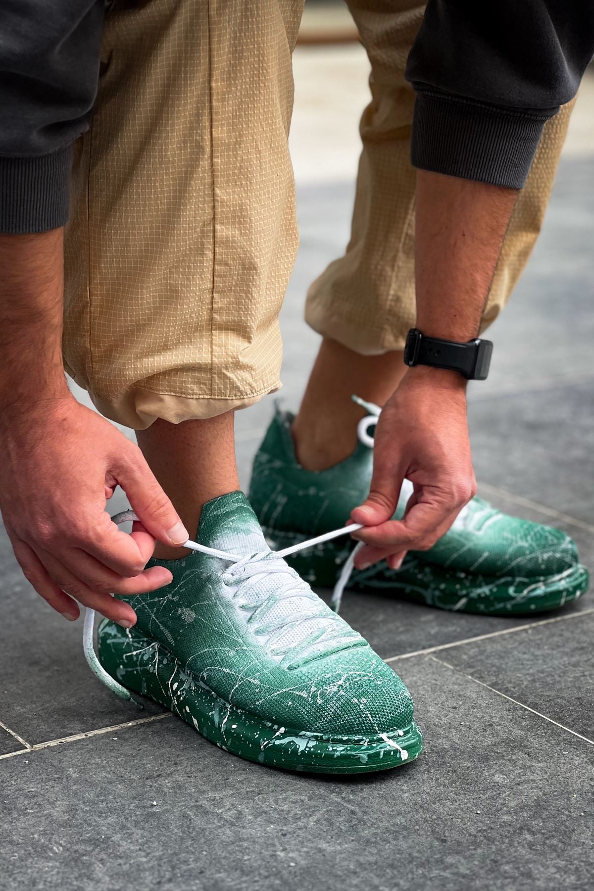 CH307 Colorful Tricot Men's Shoes Green Splush - STREETMODE™