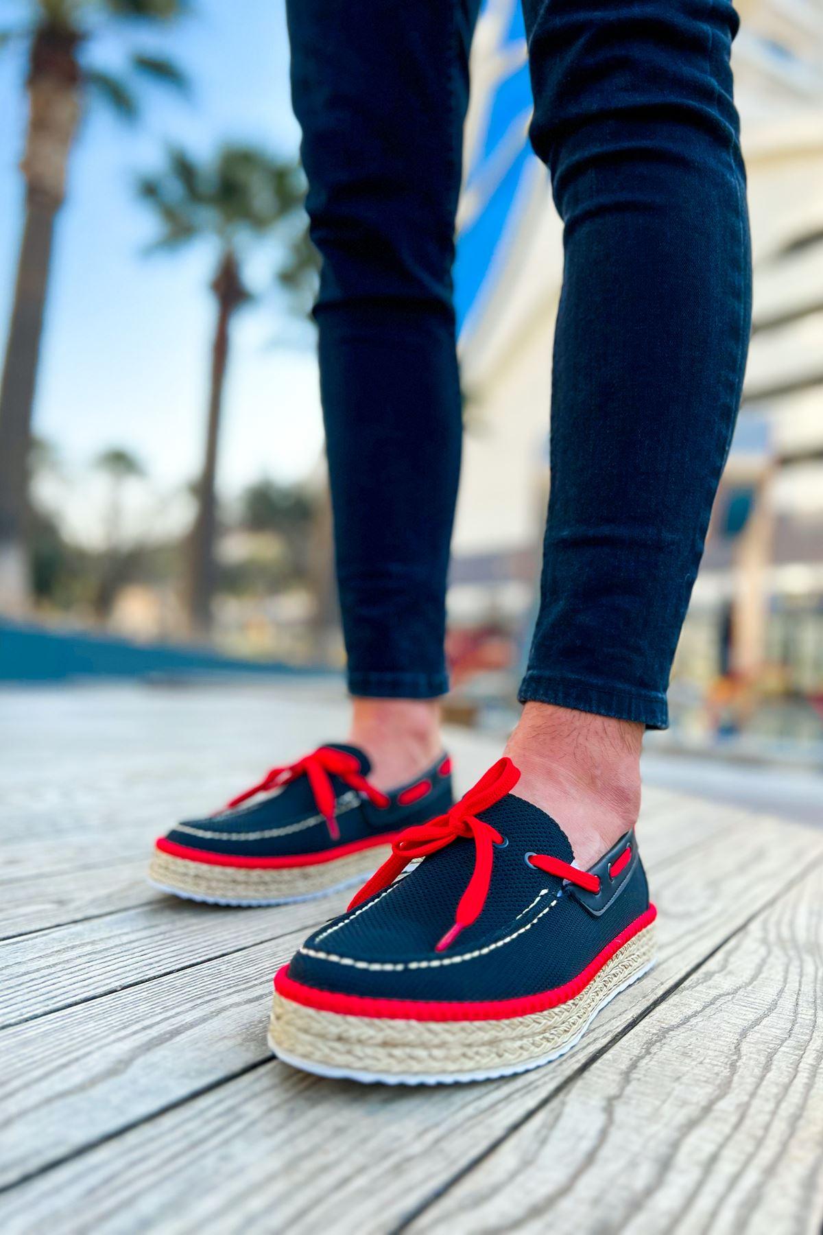 CH311 Espadril Men's sneakers Shoes BLACK - RED - STREETMODE™