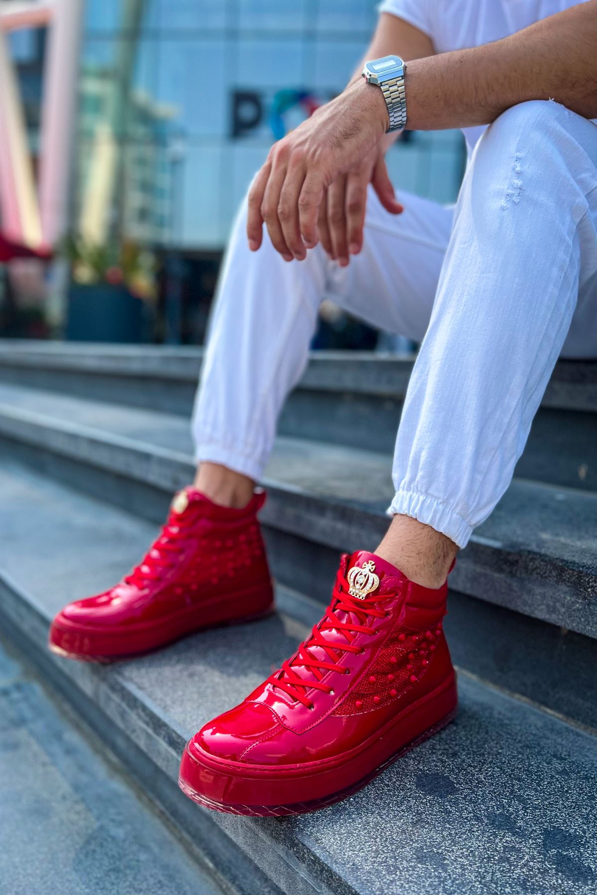 CH973 Majesty KT Men's Sneakers Shoes Boots RED - STREETMODE™
