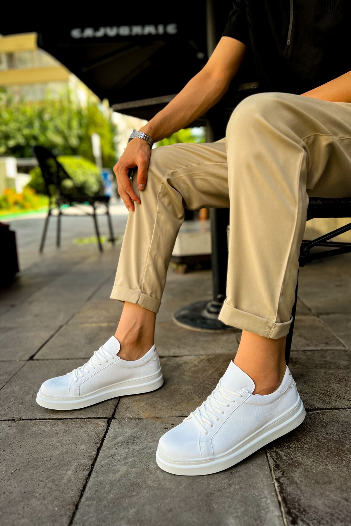 CH979 Santoni CRT Sport Men's Sneakers Shoes WHITE - STREETMODE™
