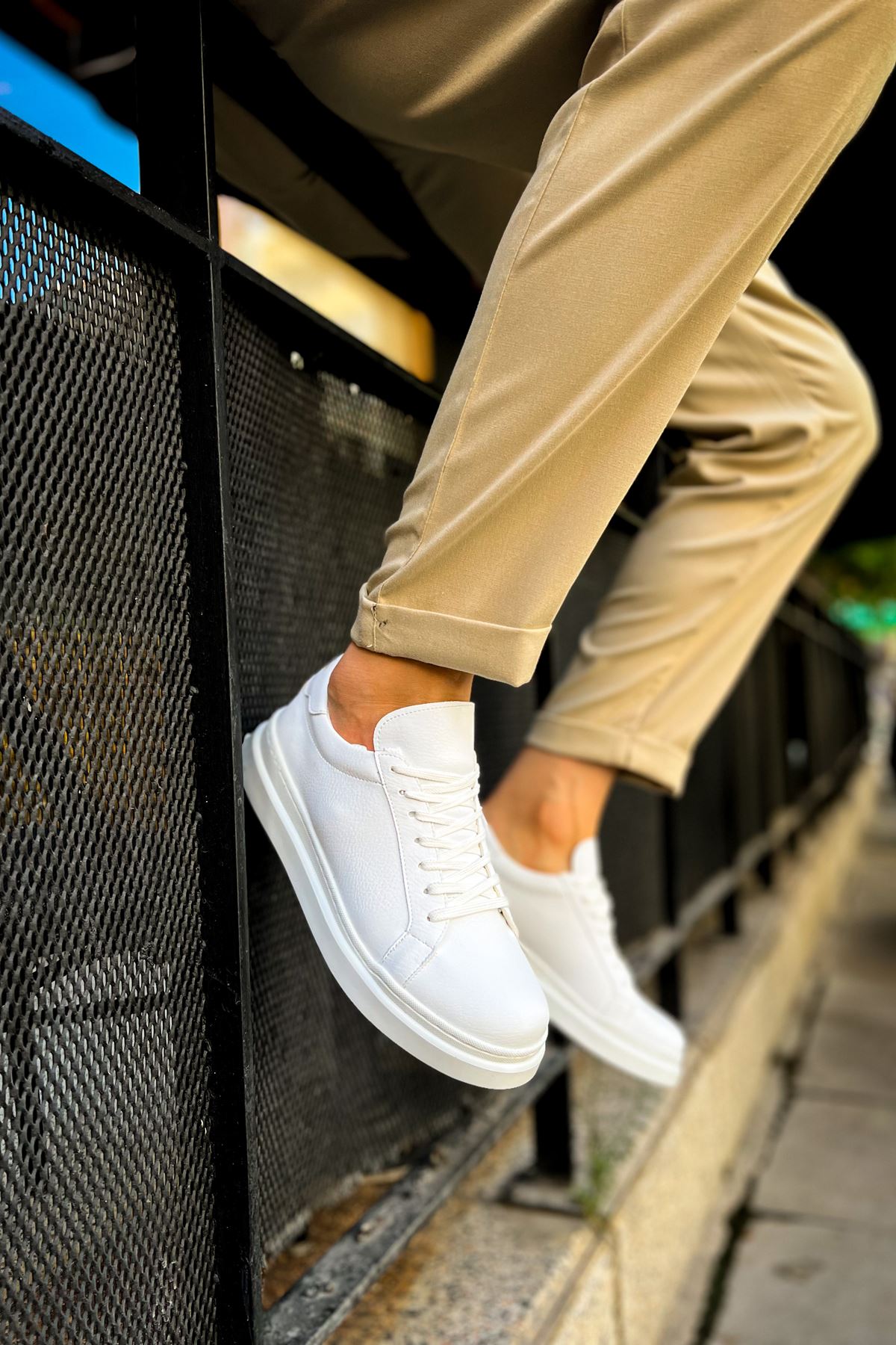 CH979 Santoni CRT Sport Men's Sneakers Shoes WHITE - STREETMODE™