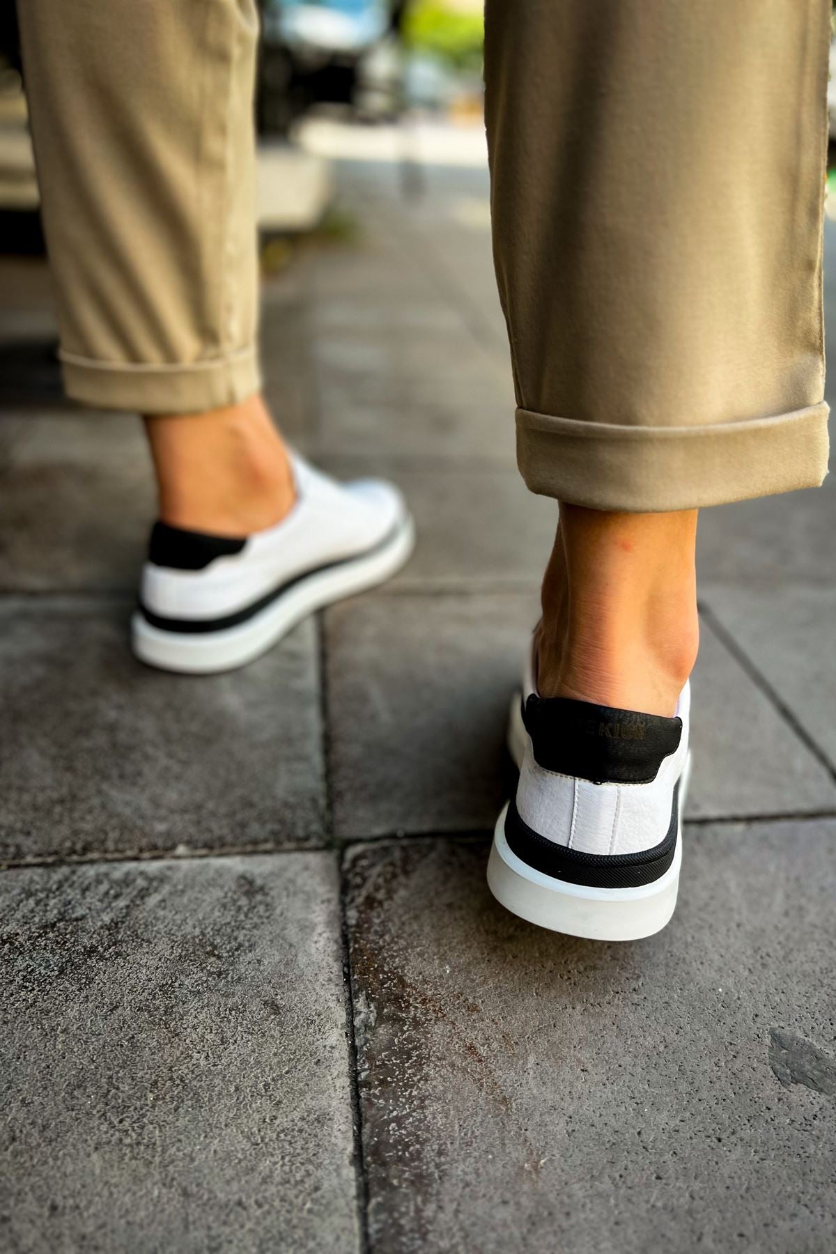 CH979 Santoni GBT Sport Men's Sneakers Shoes WHITE/BLACK - STREETMODE™