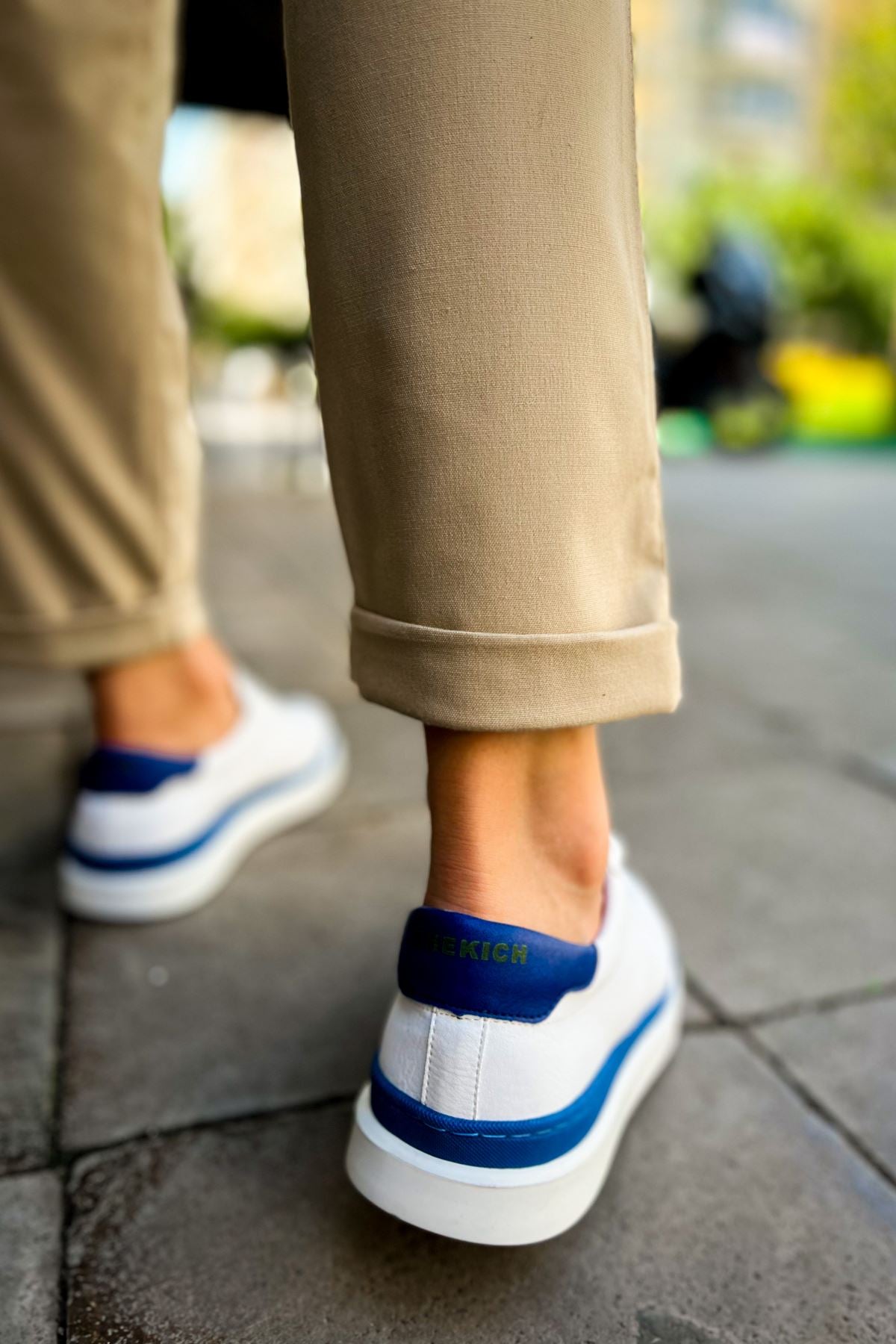 CH979 Santoni GBT Sport Men's Sneakers Shoes WHITE/BLUE - STREETMODE™