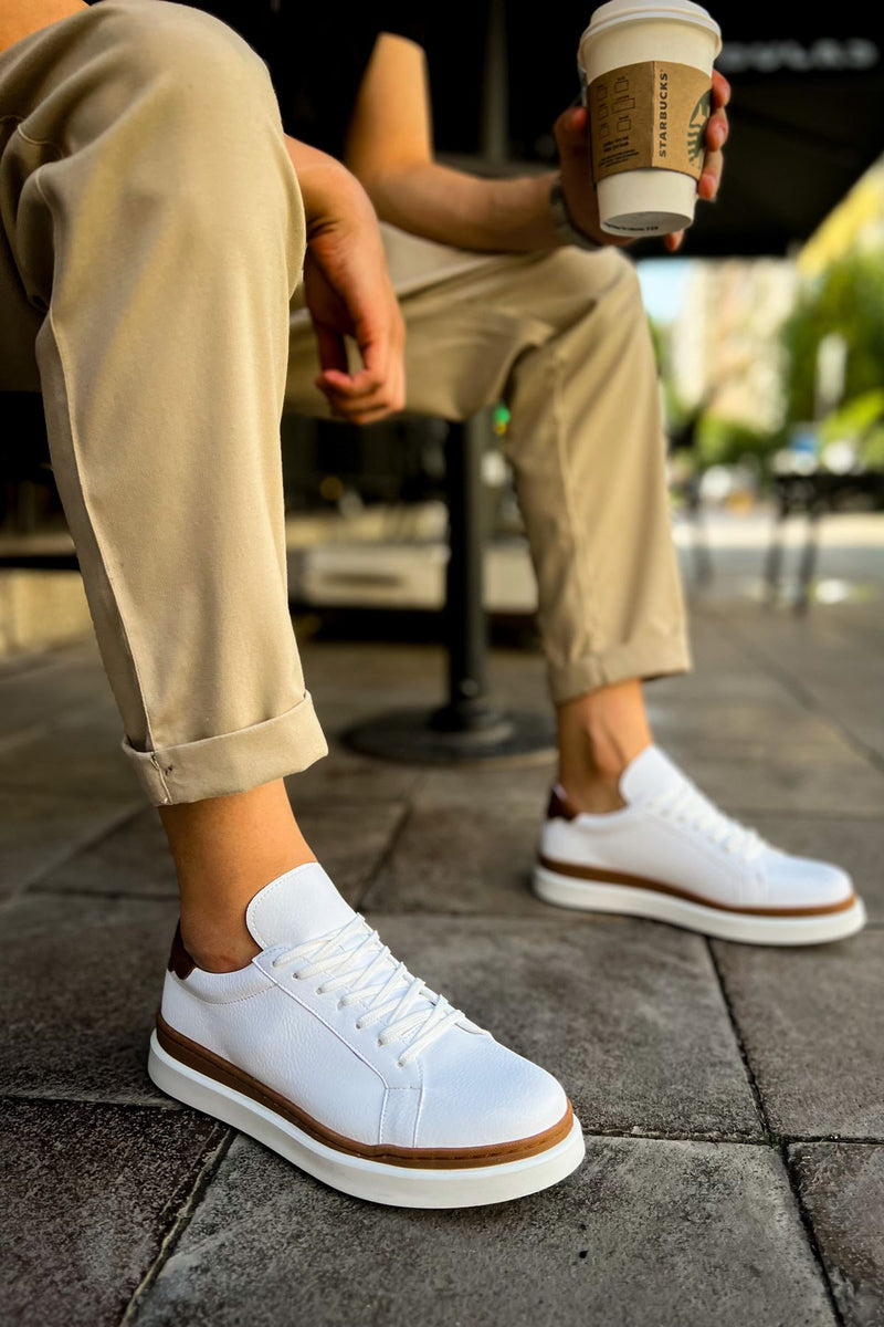 CH979 Santoni GBT Sport Men's Sneakers Shoes WHITE/TAGAN - STREETMODE™