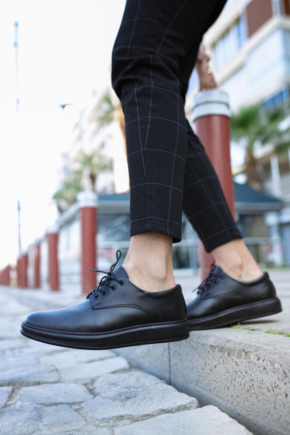 Classic Men's Shoes 001 Black (Black Sole) - STREETMODE™